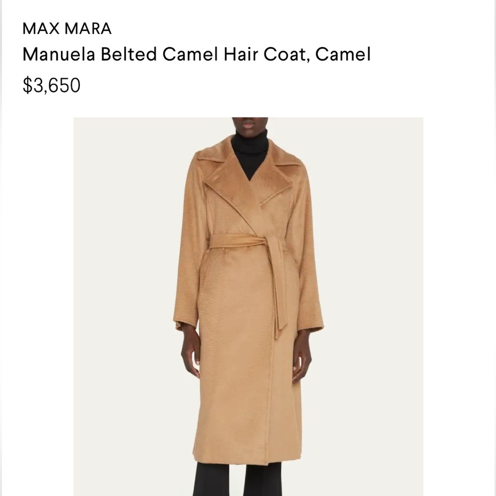 MaxMara Manuela coat Classic Camel, size 38